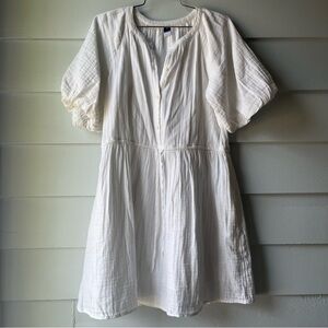 Old Navy White Bubble Sleeve Dress Babydoll Minidress